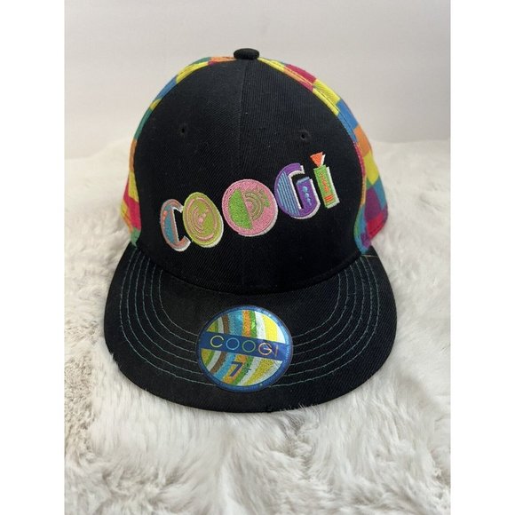 *NEW* VTG COOGI OF AUSTRALIA RAINBOW CHECK FITTED BASEBALL CAP HAT SIZE 7 1/2 - Picture 1 of 9